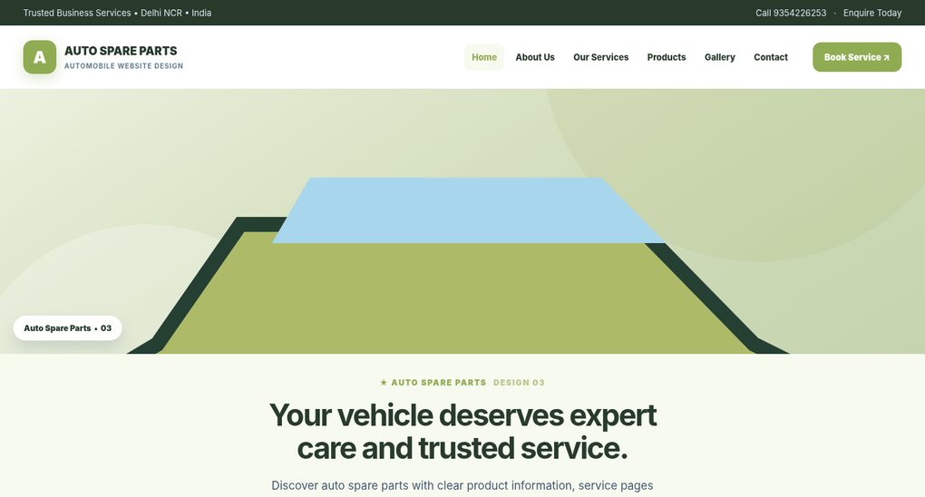 Preview screenshot of Automobile Website Design design 03, click to open interactive pages
