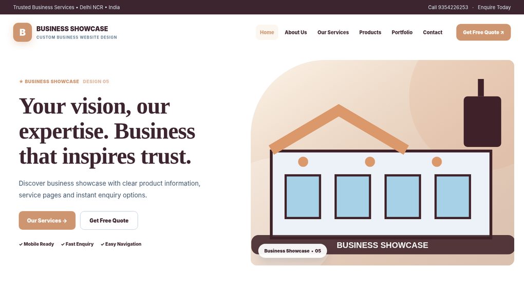 Preview screenshot of Custom Business Website Design design 05, click to open interactive pages