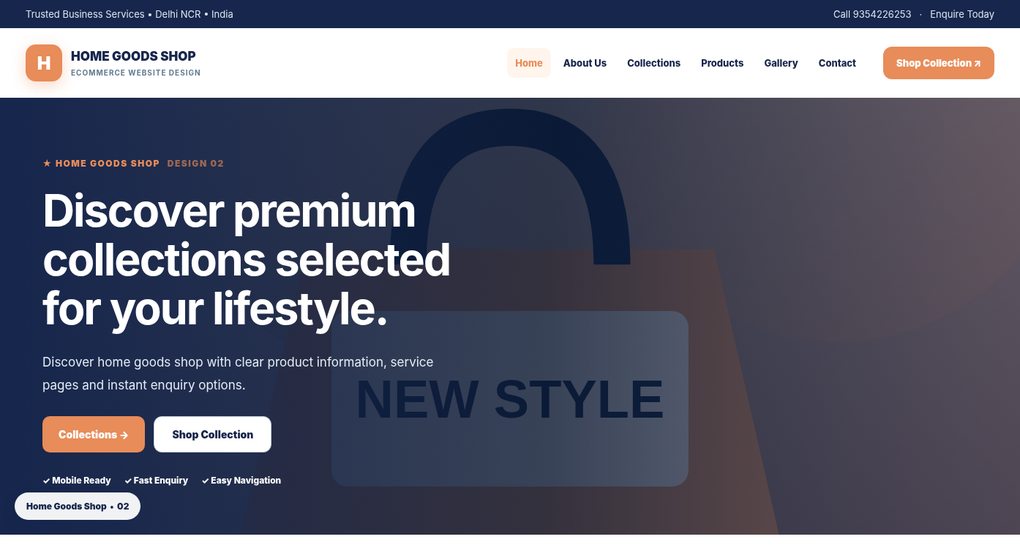 Preview screenshot of Ecommerce Website Design design 02, click to open interactive pages
