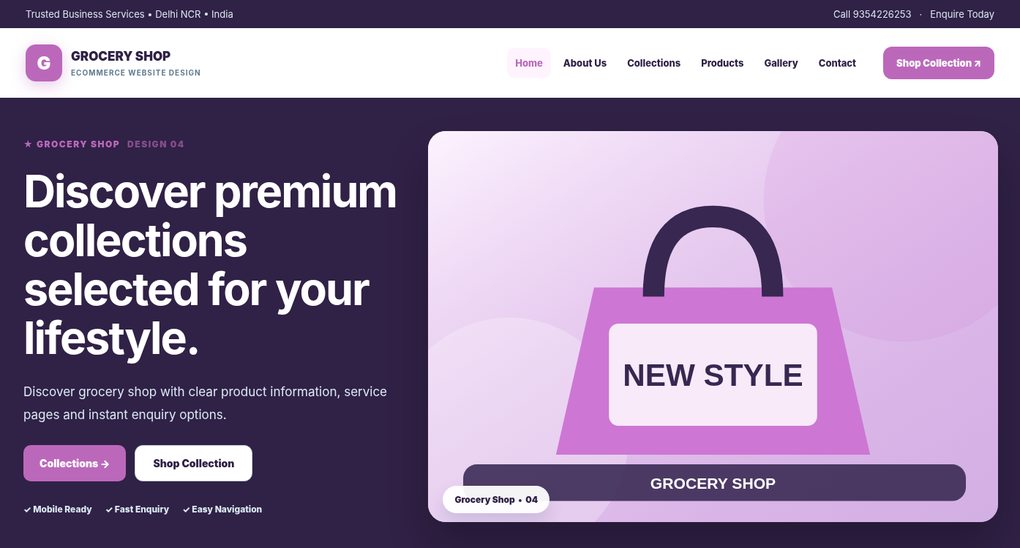 Preview screenshot of Ecommerce Website Design design 04, click to open interactive pages