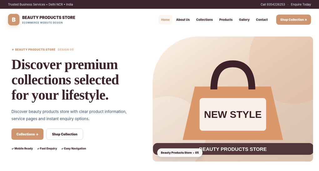 Preview screenshot of Ecommerce Website Design design 05, click to open interactive pages