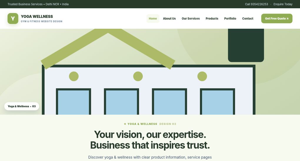 Preview screenshot of Gym & Fitness Website Design design 03, click to open interactive pages