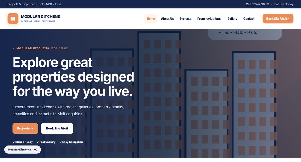 Preview screenshot of Interior Website Design design 02, click to open interactive pages