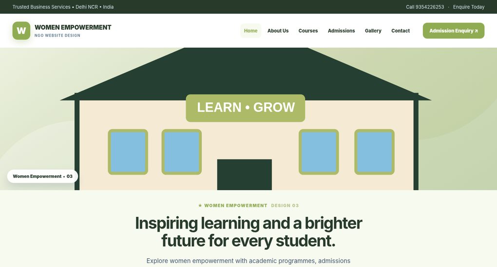 Preview screenshot of NGO Website Design design 03, click to open interactive pages