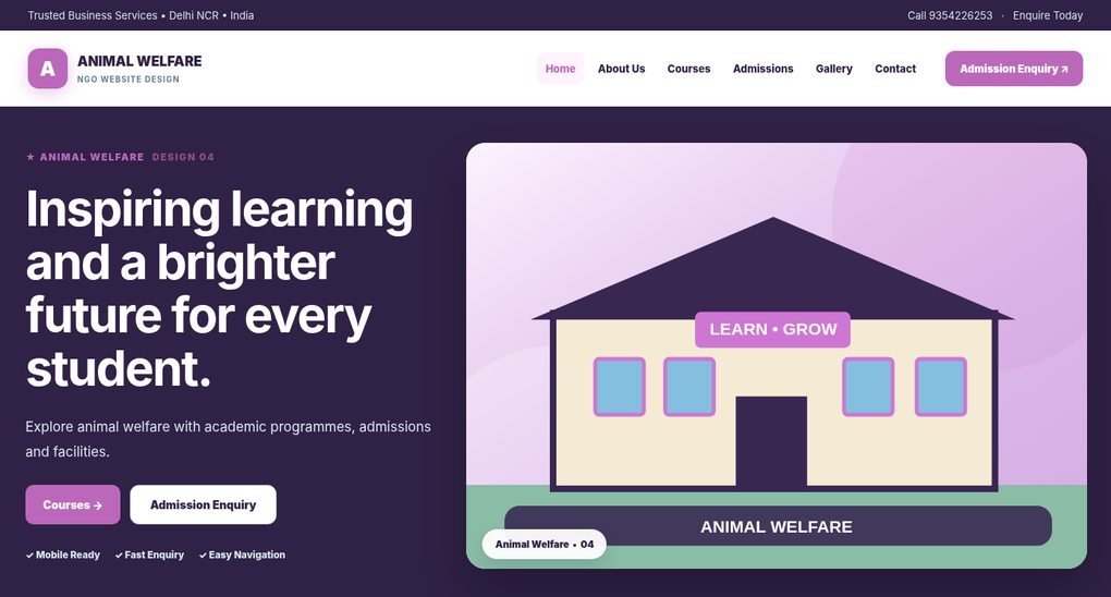 Preview screenshot of NGO Website Design design 04, click to open interactive pages