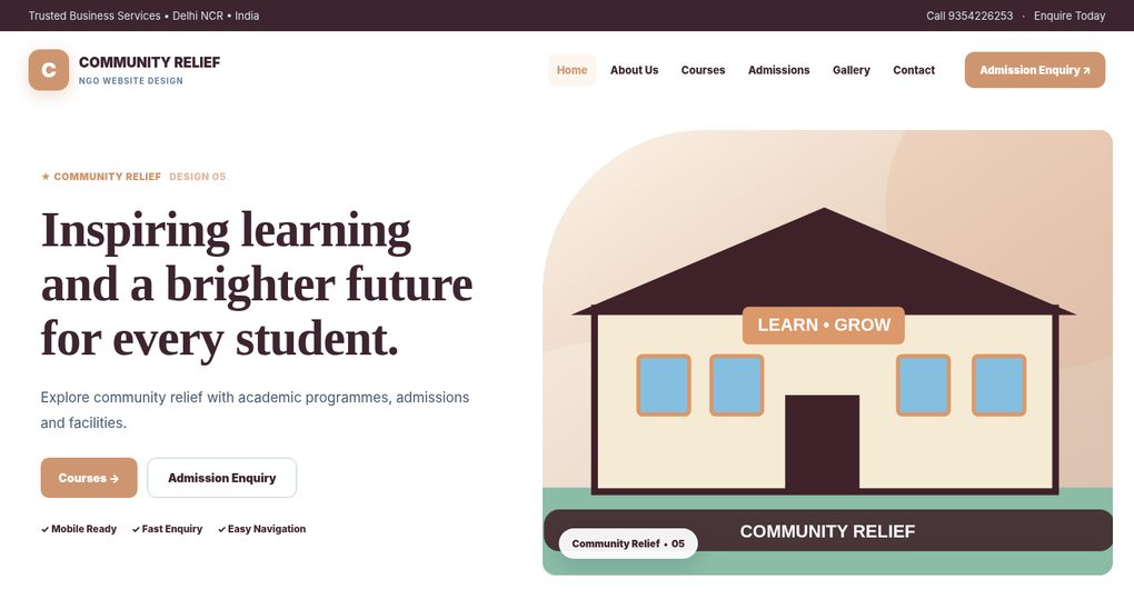 Preview screenshot of NGO Website Design design 05, click to open interactive pages