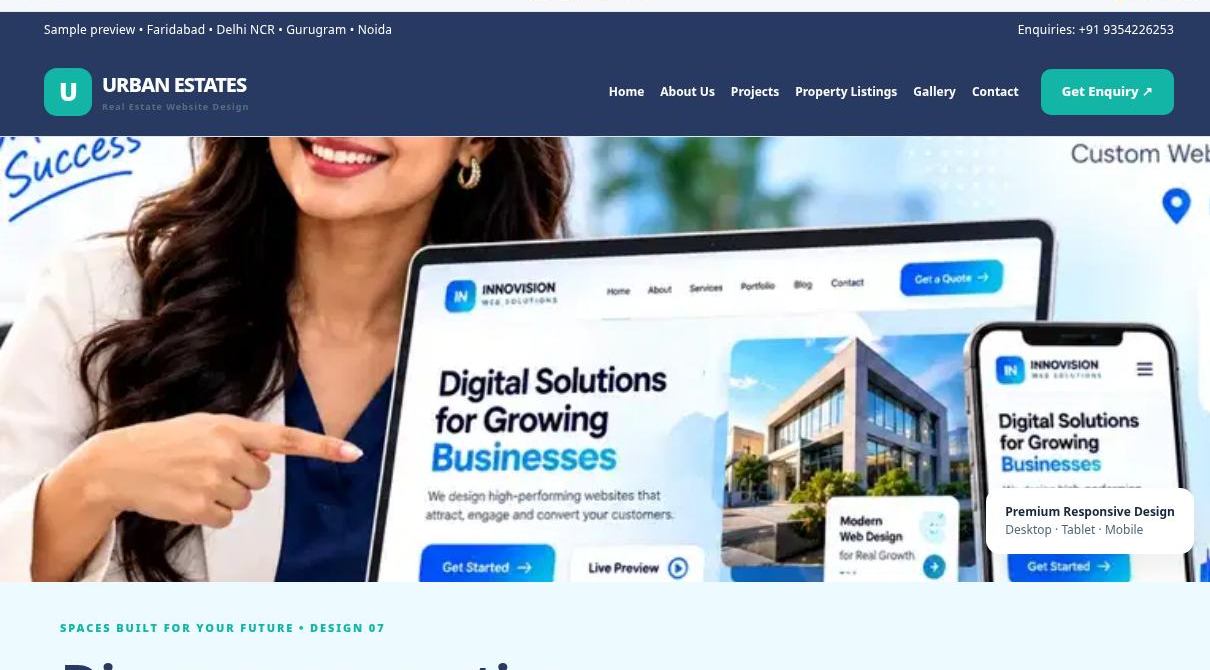Preview screenshot of Real Estate Website Design design 07, click to open interactive pages