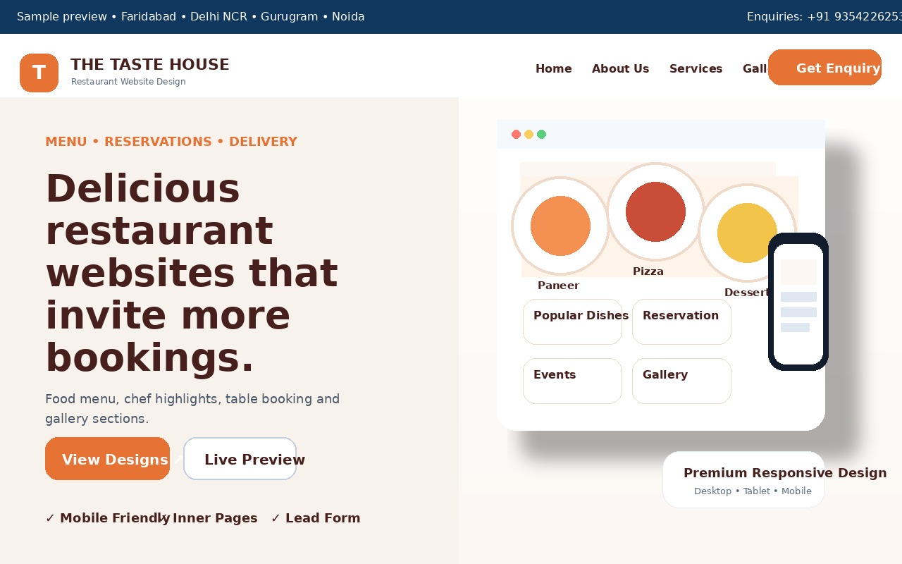 Restaurant Website Design
